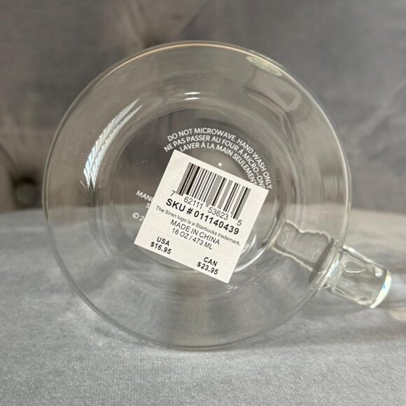 Starbucks Clear Glass Mug, 16 Fl Oz NWT - Picture 4 of 5